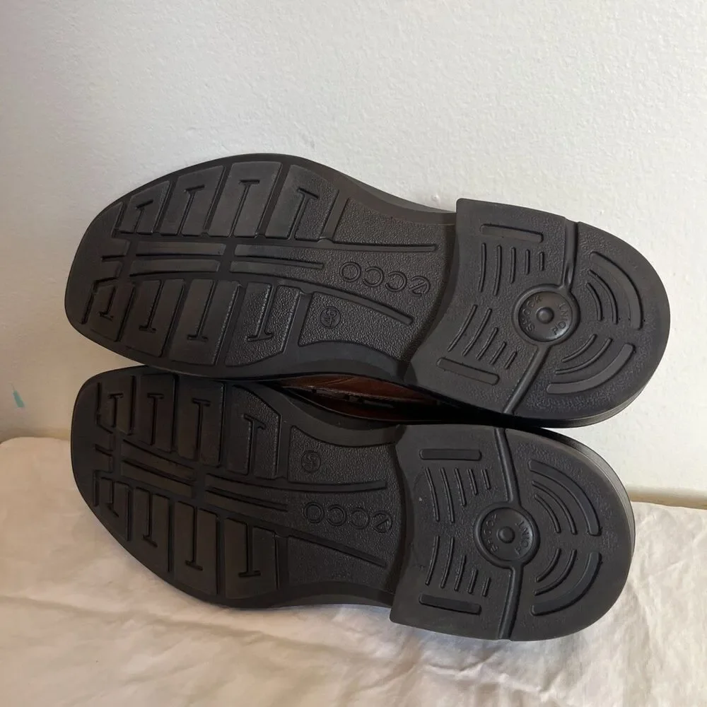 ECCO Helsinki 2 Men's Leather Bike-Toe Derby Shoe, Brown- Size US 12